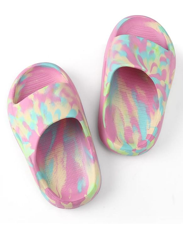 Pine Kids Flip Flops with Marble Print - Pink