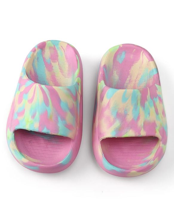 Pine Kids Flip Flops with Marble Print - Pink