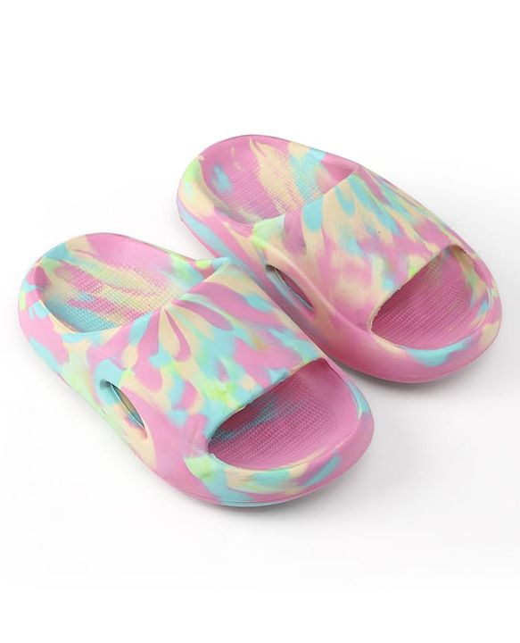 Pine Kids Flip Flops with Marble Print - Pink