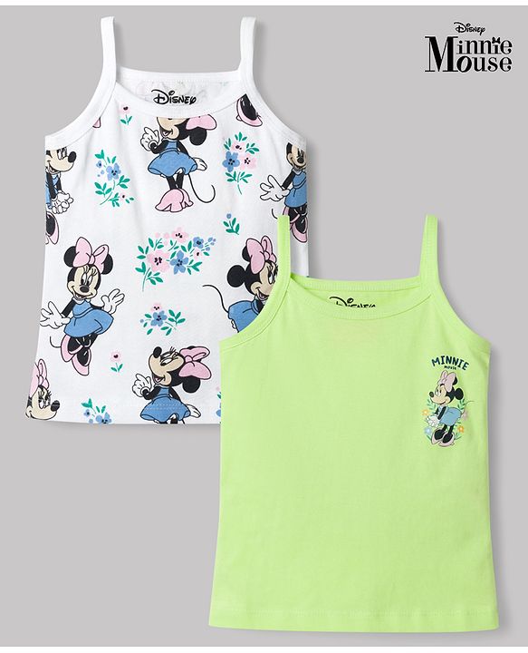 Babyhug Disney Single Jersey Knit Sleeveless Slips With Minnie Mouse Graphic Pack of 2 - Multicolor