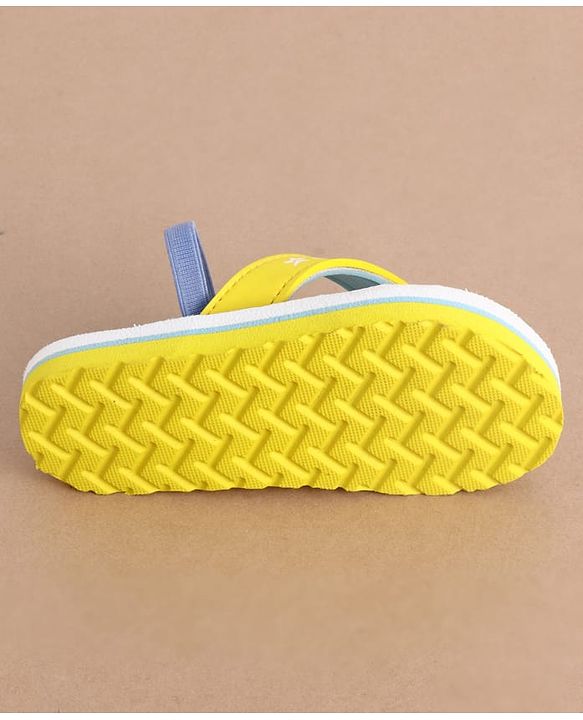 Cute Walk by Babyhug Back Strap Striped & Lemon Printed Flip Flops - Light Blue