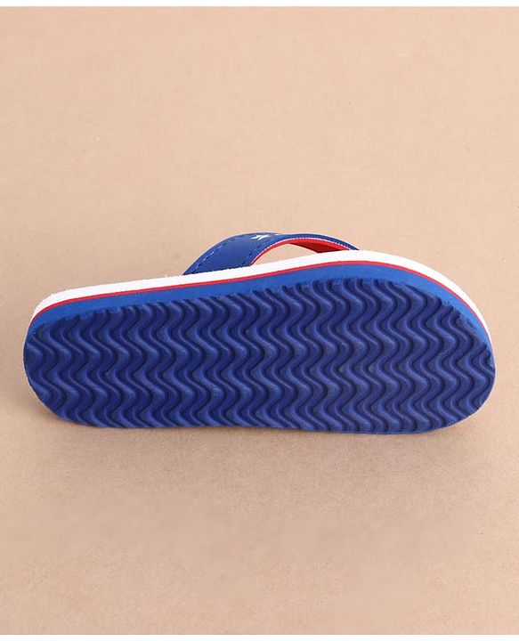 Cute Walk by Babyhug Slip On Striped & Tiger Printed Flip Flops - Blue & Red