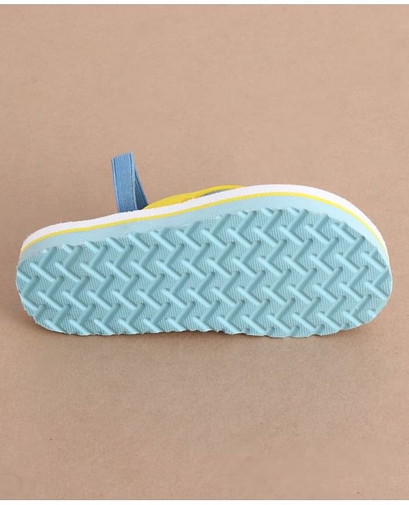 Cute Walk by Babyhug Back Strap Vehicles Printed Flip Flops - Yellow & White
