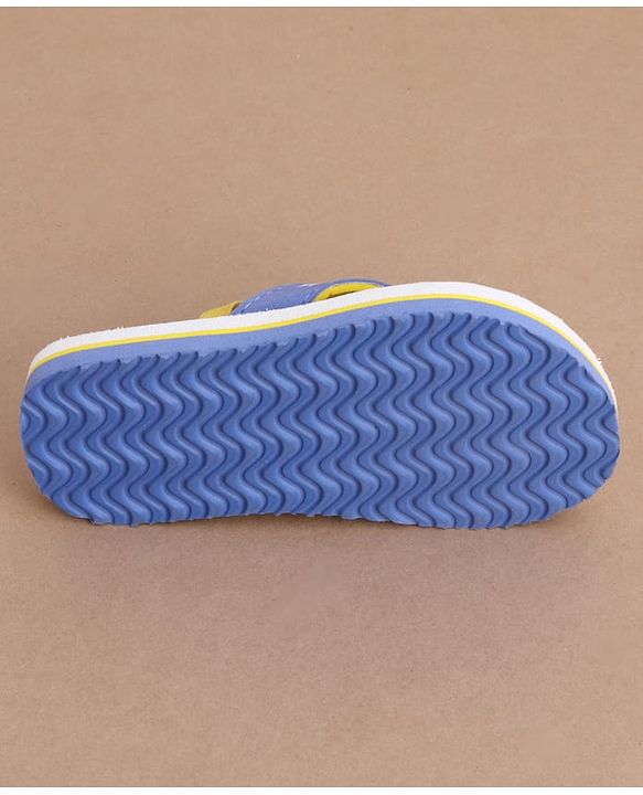 Cute Walk by Babyhug Back Strap Bear Printed Flip Flops - White & Blue