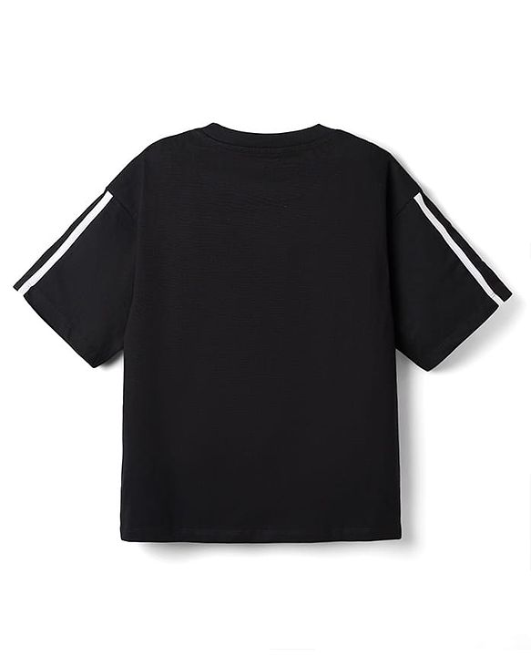 Pine Kids Disney 100% Cotton Knit Half Sleeves T-Shirt & Shorts Set With Mickey Mouse Graphic - Black