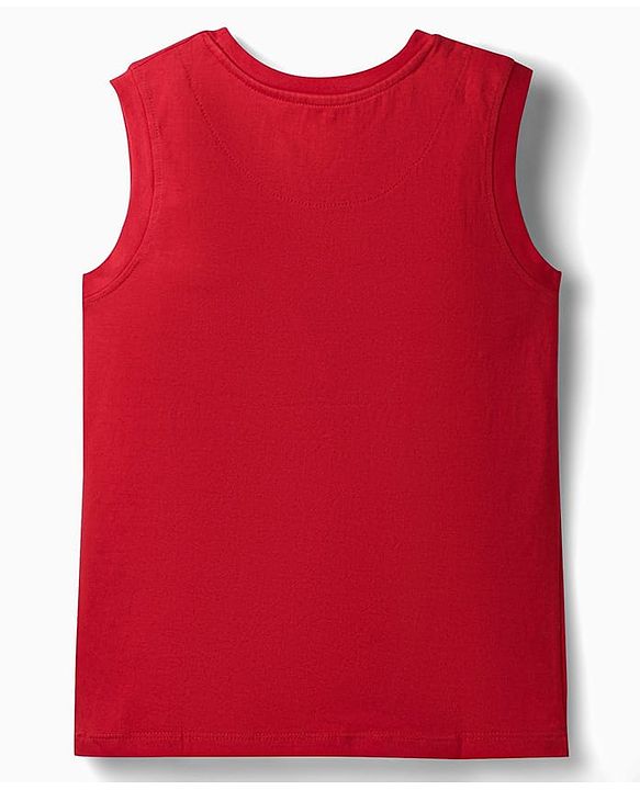 Pine Kids Disney Single Jersey Knit Sleeveless T-Shirt & Shorts Set with Mickey Mouse Graphics - Red