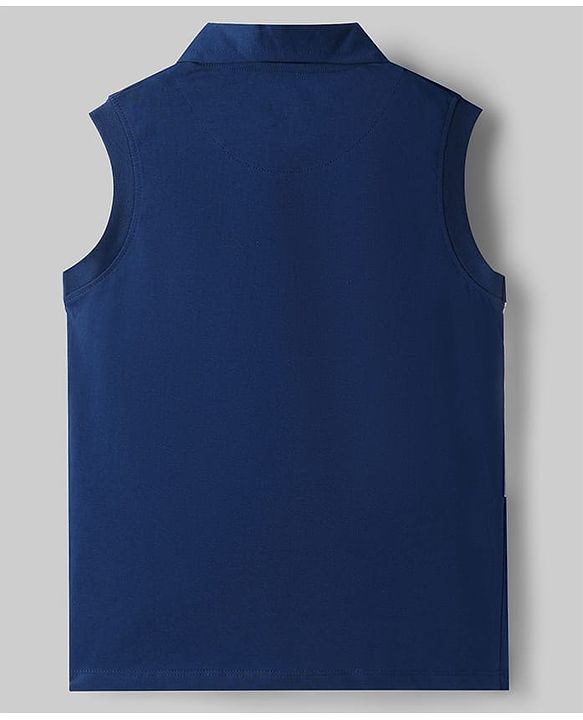 Pine Kids Marvel 100% Cotton Knit Sleeveless Tank Collar Neck T-Shirt & Shorts Set With Spider Man Graphic - Navy Blue & White