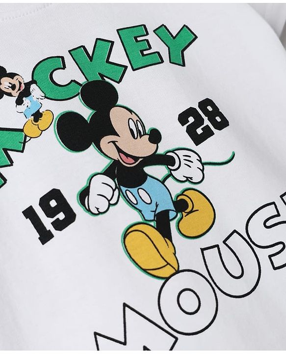 Babyhug Disney Cotton Knit T-Shirts Half Sleeve with Mickey Mouse Graphic Multi Color 3-6 Months Pack of 2