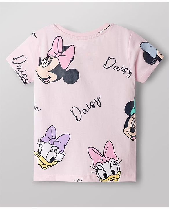 Babyhug Disney Cotton Knit T-Shirts Half Sleeve with Minnie and Friends Graphic Multi Color 3-6 Months Pack of 2