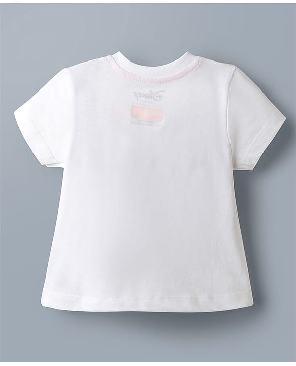 Babyhug Disney Single Jersey Knit Half Sleeves T-Shirt & Shorts Night Suit with Minnie Mouse Graphics - White