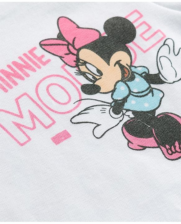 Babyhug Disney Single Jersey  Knit T-Shirt with Minnie Mouse Graphic Half Sleeves Round Neck White 12-18 Months