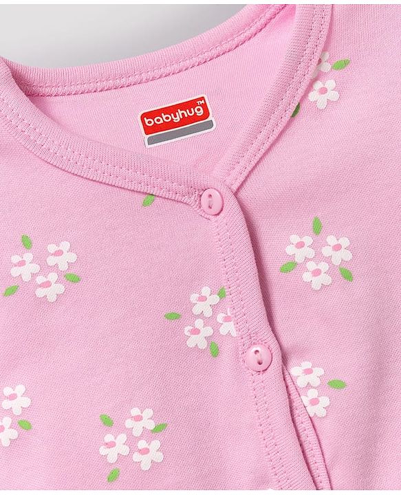 Babyhug 100% Cotton Knit Half Sleeves Jhablas with Floral Print Pack of 3 - Multicolor