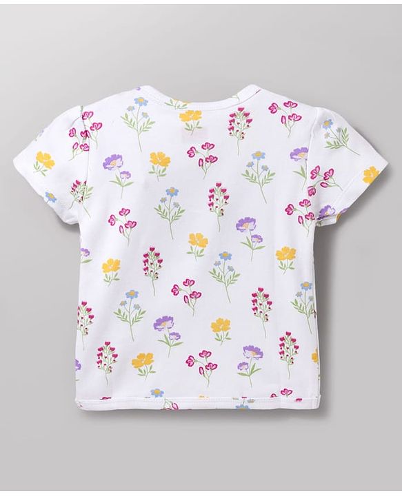 Babyhug 100% Cotton Knit Half Sleeves Jhablas with Floral Print Pack of 3 - Multicolor
