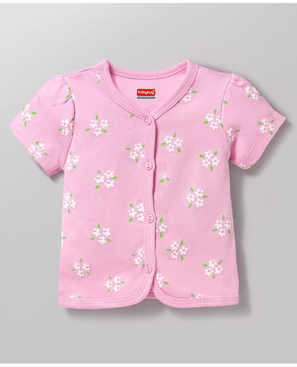 Babyhug 100% Cotton Knit Half Sleeves Jhablas with Floral Print Pack of 3 - Multicolor