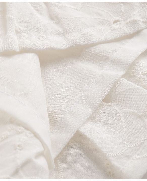 Babyhug Cotton Woven One Piece Dress Sleeveless Embroidered White 9-12 Months