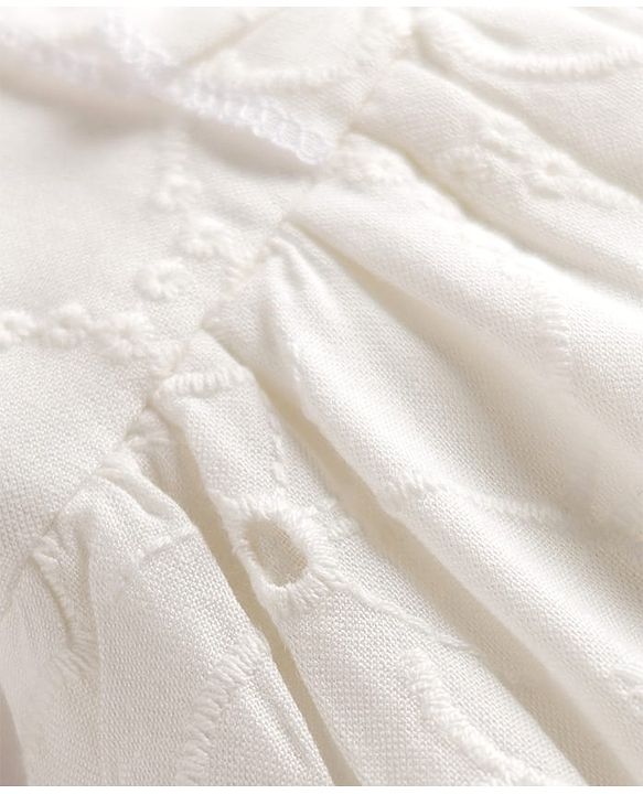 Babyhug Cotton Woven One Piece Dress Sleeveless Embroidered White 9-12 Months