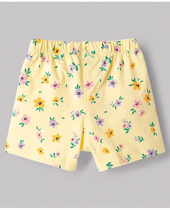 Babyhug Disney Single Jersey Knit Half Sleeves T-Shirt & Shorts Set with Minnie Mouse Graphics - Yellow