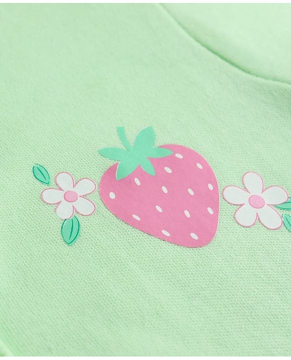 Babyhug 100% Cotton Interlock Knit Antibacterial Half Sleeves Jhablas With Floral & Strawberry Print Pack of 3 - Multicolor