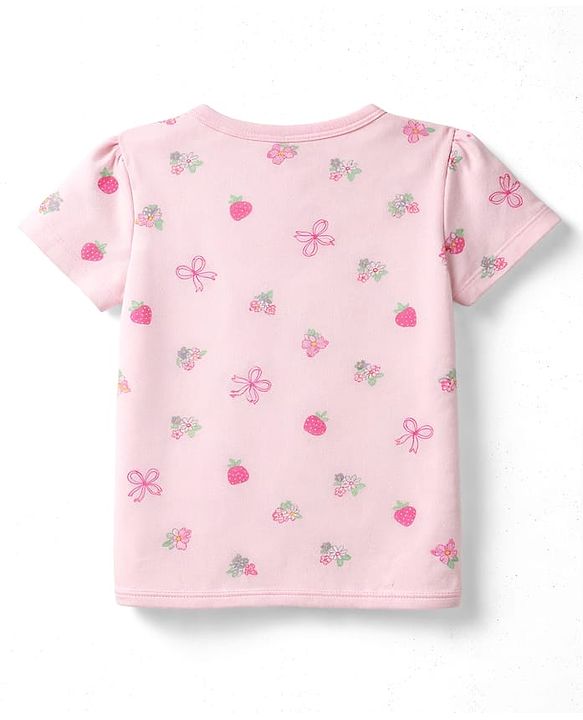 Babyhug 100% Cotton Interlock Knit Antibacterial Half Sleeves Jhablas With Floral & Strawberry Print Pack of 3 - Multicolor