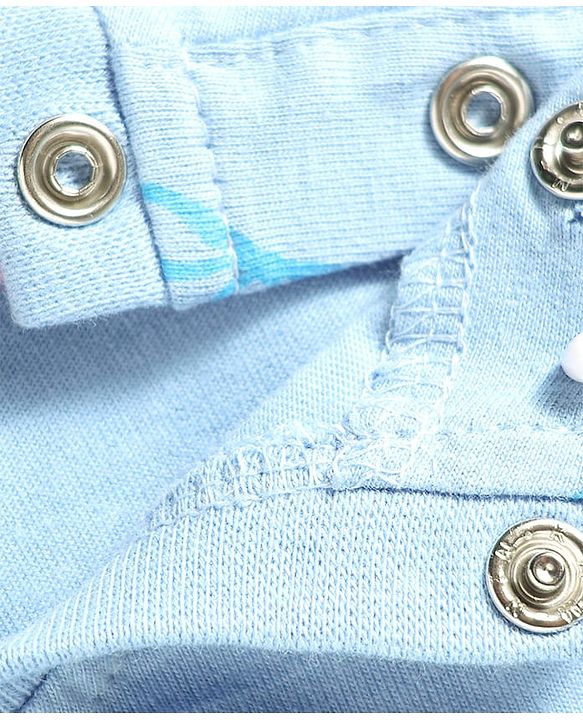 Babyhug Disney 100% Cotton Knit Half Sleeves T-Shirt & Shorts Night Suit With Minnie Mouse Graphic - Light Blue