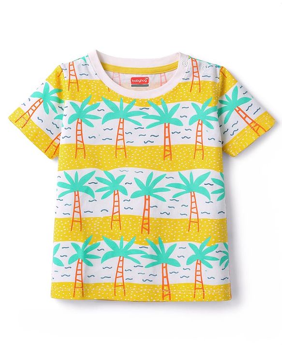 Babyhug Cotton Knit T-Shirts Half Sleeves with Graphics Pack of 2 Multi Color 6-9 Months
