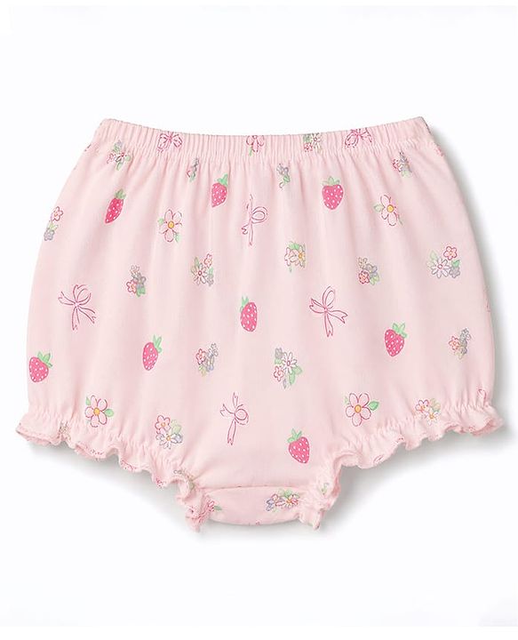 Babyhug 100% Cotton Single Jerssey Knit Antibacterial Bloomers With Polka Dots & Floral Print Pack of 3 - Multicolor