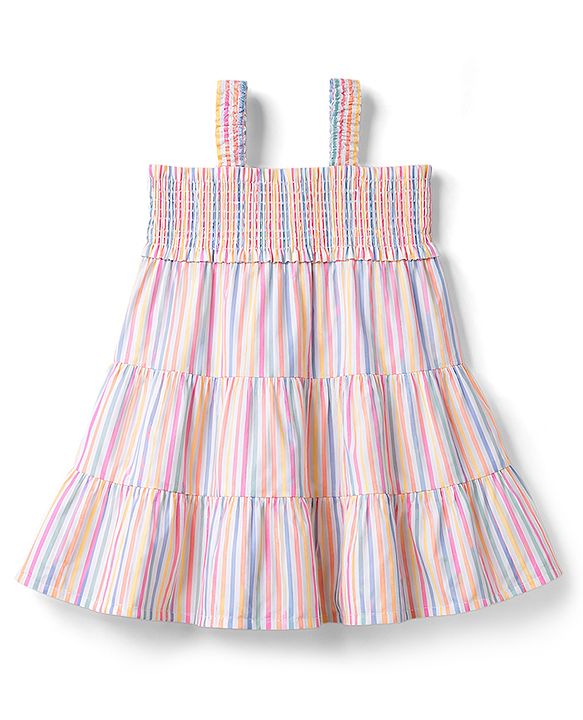Babyhug Cotton Woven One Piece Dresses/Frocks Sleeveless Tiered Yellow 9-12 Months