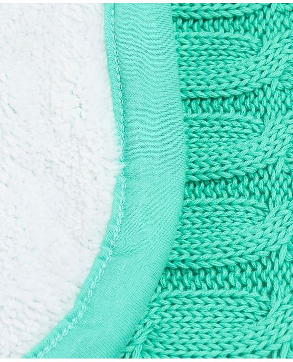 Babyhug Premium Cotton Knitted & Fur Blanket - Green