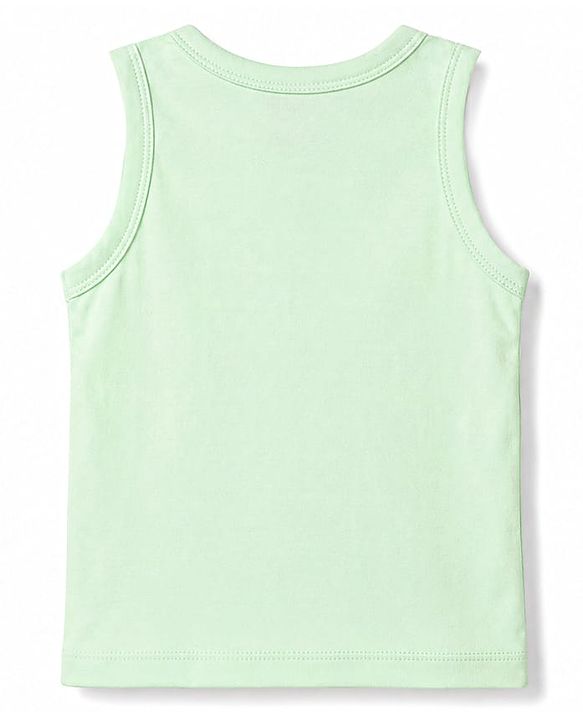 Babyhug 100% Cotton Single Jersey Knit Sleeveless Antibacterial Sando Striped Vests With Cub Print Pack of 3 - Multicolor