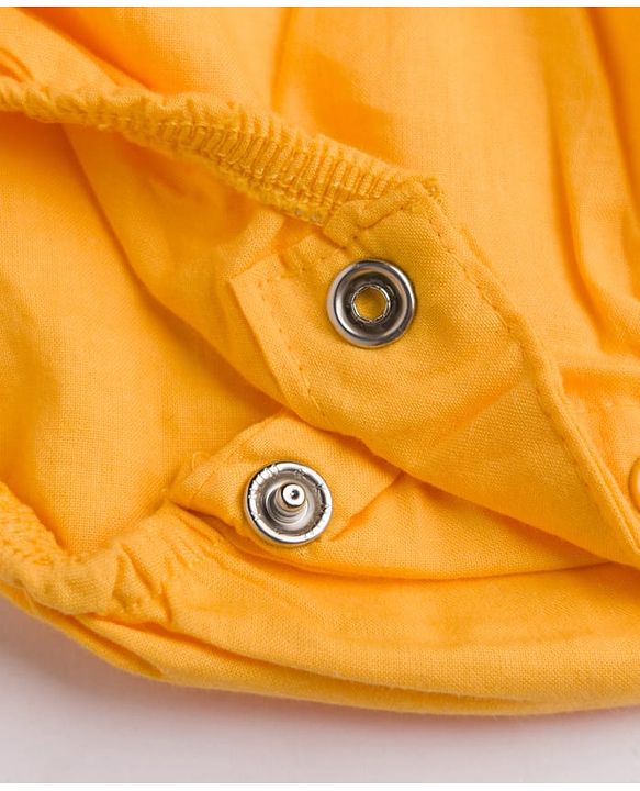 Babyhug 100% Cotton Interlock Knit Half Sleeves Onesies With Duck Embroidery - Orange