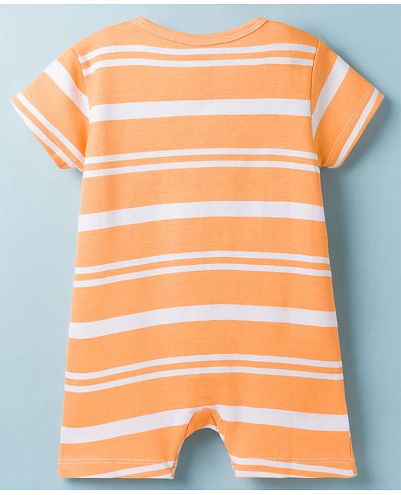 Babyhug 100% Cotton Interlock Knit Half Sleeves Romper With Animal Print Pack of 2 - Multicolor
