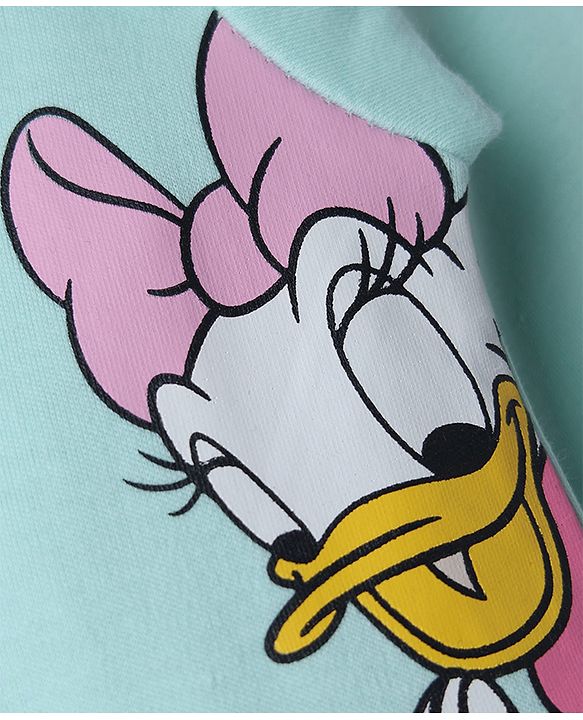 Babyhug Interlock Knit Full Sleeves Sleep Suit with Minnie & Friends Pack of 2 - White & Sea Green