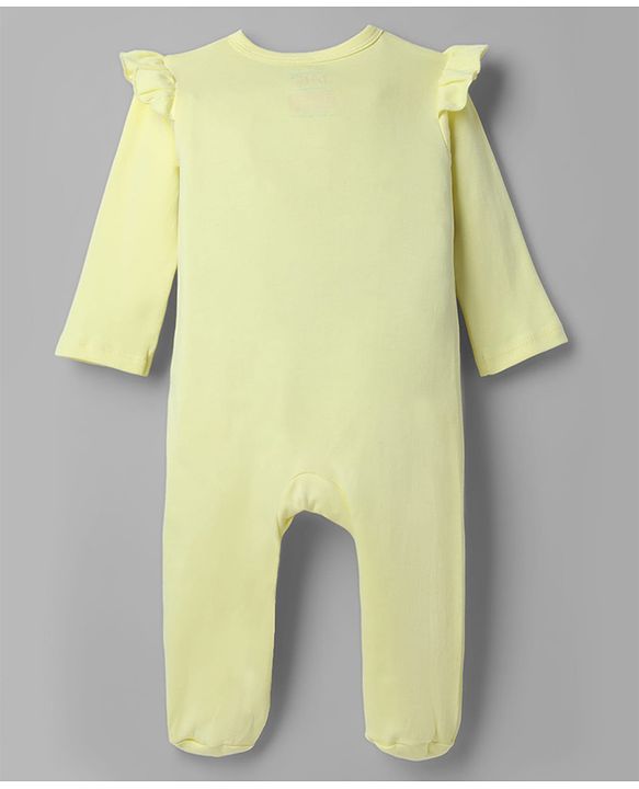 Babyhug Interlock Knit Full Sleeves Sleep Suit with Minnie & Friends Pack of 2 - Plum & Yellow