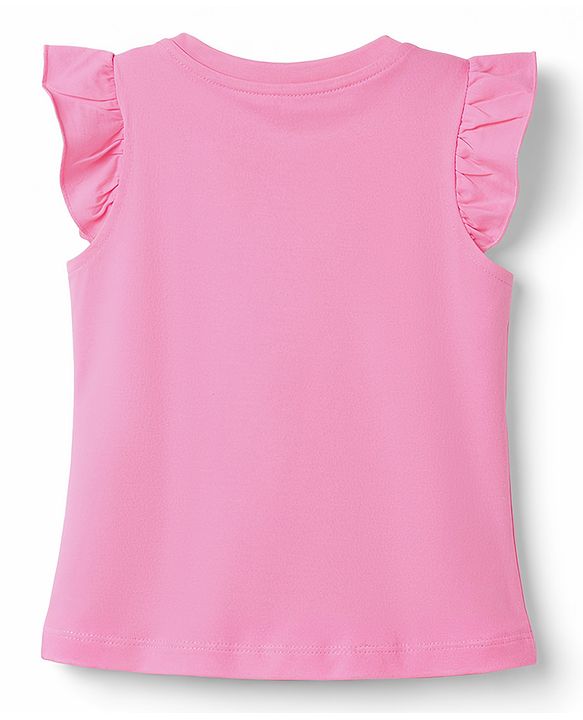Babyhug Cotton Knit Half Sleeves Top & Shorts Night-Suit With Tree & Food Truck Print - Pink