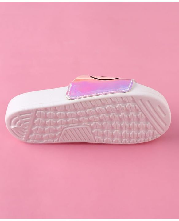 Pine Kids Text Printed Flip Flop - White