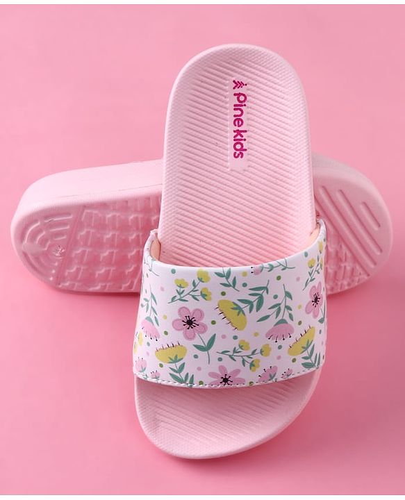 Pine Kids Floral Printed Flip Flop - Pink