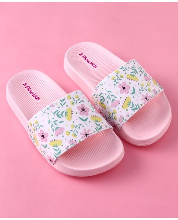 Pine Kids Floral Printed Flip Flop - Pink