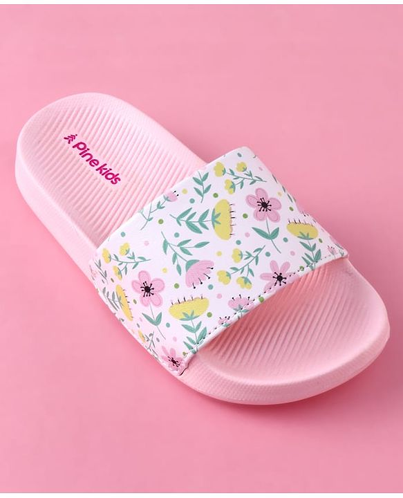 Pine Kids Floral Printed Flip Flop - Pink