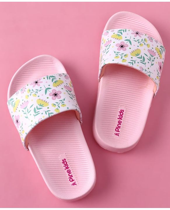 Pine Kids Floral Printed Flip Flop - Pink