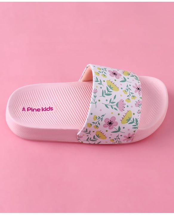 Pine Kids Floral Printed Flip Flop - Pink