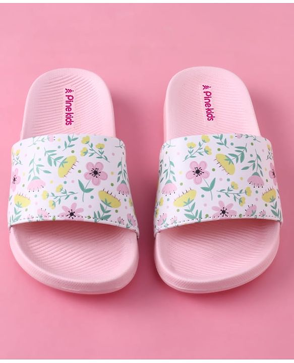 Pine Kids Floral Printed Flip Flop - Pink
