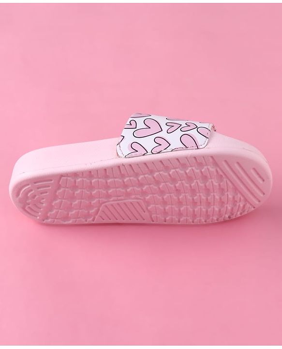 Pine Kids Heart Printed Flip Flop - Pink