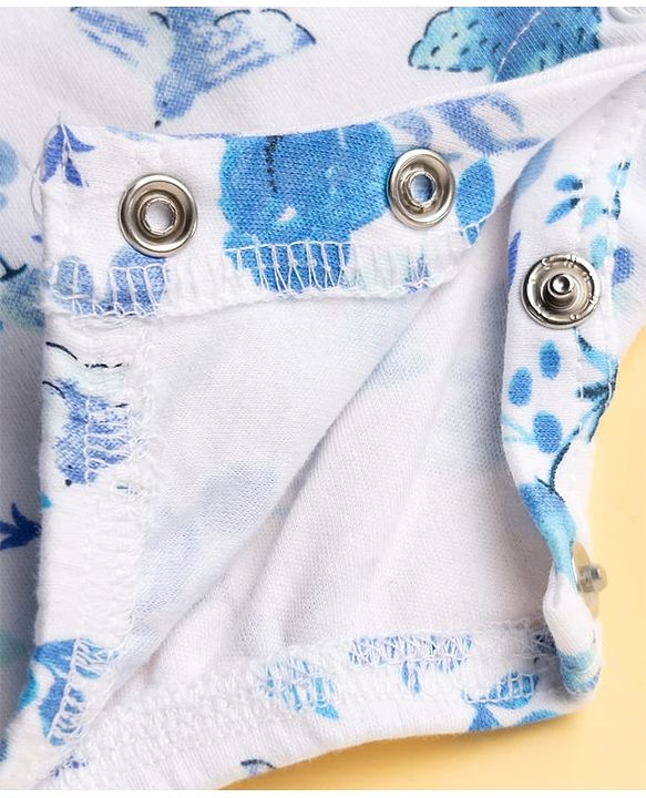 Babyhug 100% Cotton Knit Sleeveless Rompers with Floral Print Pack of 2 - Multicolor