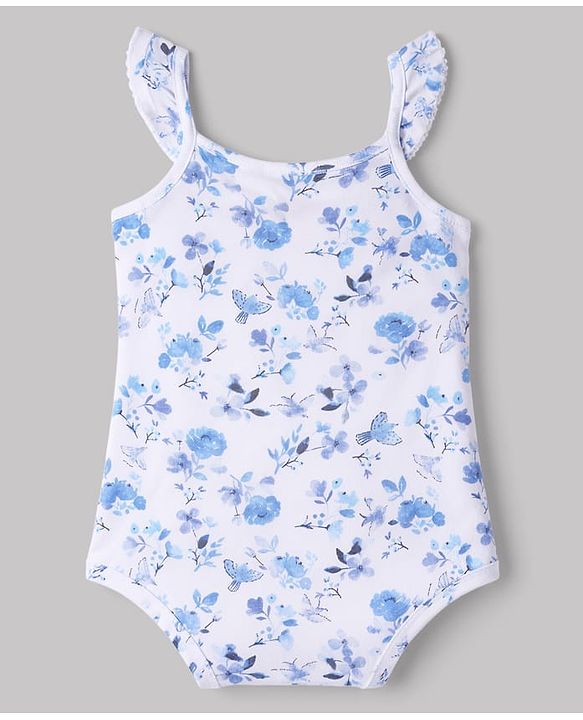 Babyhug 100% Cotton Interlock Knit Sleeveless Onesies With Floral Print Pack of 3 - Multicolor