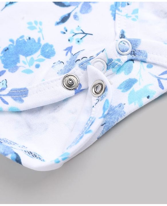 Babyhug 100% Cotton Interlock Knit Sleeveless Onesies With Floral Print Pack of 3 - Multicolor