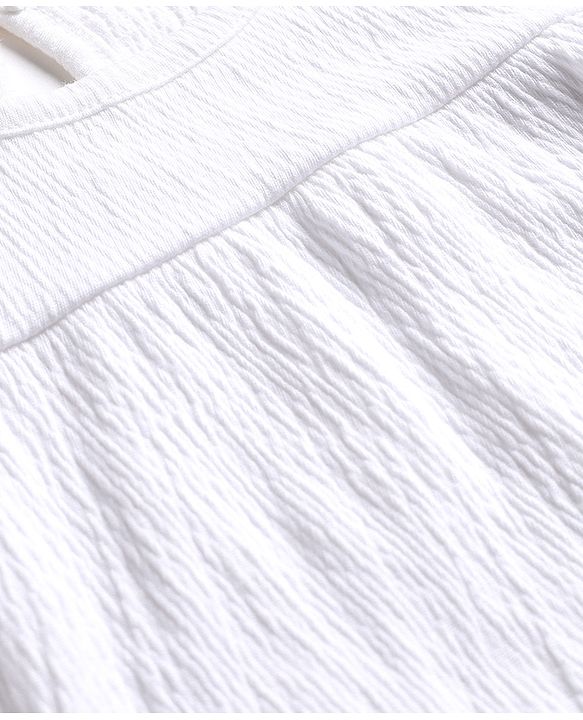 Babyhug Slub Jersey Knit Frill Sleeves Solid Top & Shorts Set with Bow Applique - White & Blue