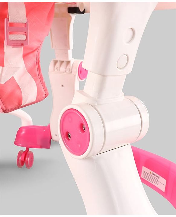 Babyhug 2-in-1 Baby Walker & Push Walker With Musical Play Tray - Pink| Soft Cushion Seat| Compact Fold| Caster Wheels| Adjustable Height| Removable Activity Tray| Toy for 9+ months| Gifting Option