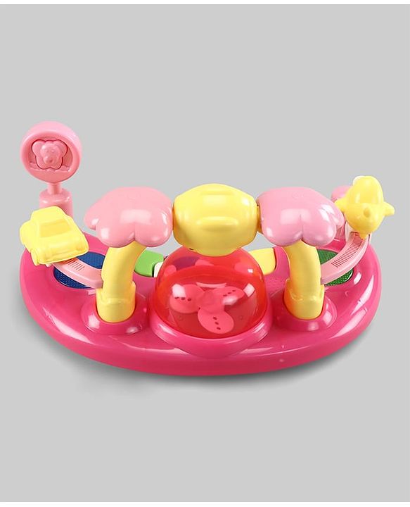 Babyhug 2-in-1 Baby Walker & Push Walker With Musical Play Tray - Pink| Soft Cushion Seat| Compact Fold| Caster Wheels| Adjustable Height| Removable Activity Tray| Toy for 9+ months| Gifting Option