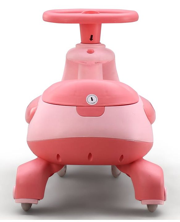 Babyhug Kids Twister Swing Car With LED Lights & Music - Pink| Smooth PU Wheels| Encourages Active Play| Built for Rough Play| Easy to Handle| Sport Gift for 3 to 8 yrs Boys & Girls| Comfortable Seat