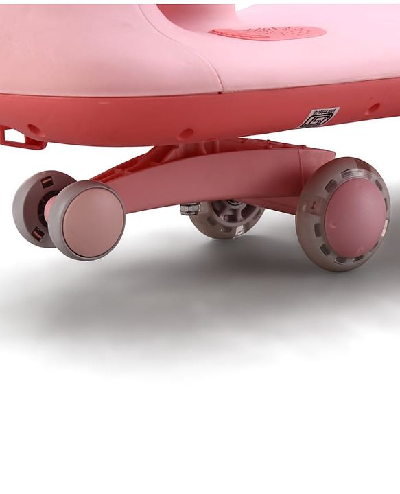 Babyhug Kids Twister Swing Car With LED Lights & Music - Pink| Smooth PU Wheels| Encourages Active Play| Built for Rough Play| Easy to Handle| Sport Gift for 3 to 8 yrs Boys & Girls| Comfortable Seat